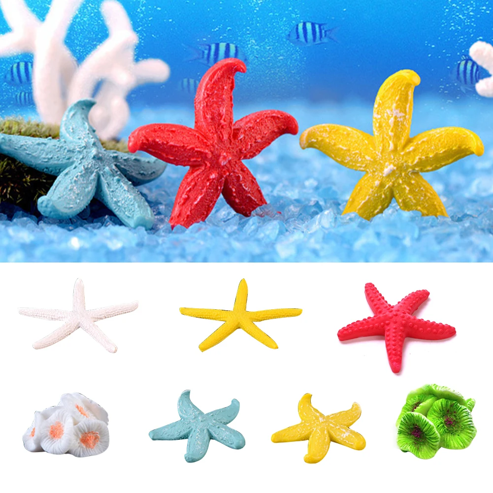 1PC Home Decoration DIY Microlandschaft Coral Artificial Starfish Aquariums Fish Tank High Quality Ornaments Resion Landscape | Дом и сад