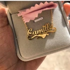 Пользовательские сердца имя ожерелье, персонализированные украшения из нержавеющей стали розовое золото заполнены табличка ожерелье с подвеской Bff Подарки для женщин