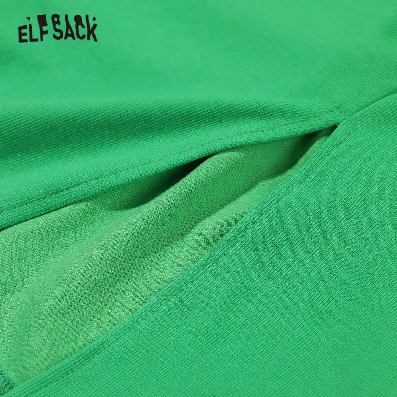 Женская трикотажная повседневная юбка ELFSACK зеленая смешная черная с высокой