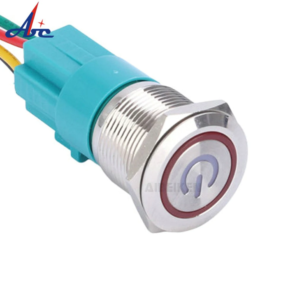 Водонепроницаемая Кнопка 19 мм латунный дверной Звонок переключатель пучок