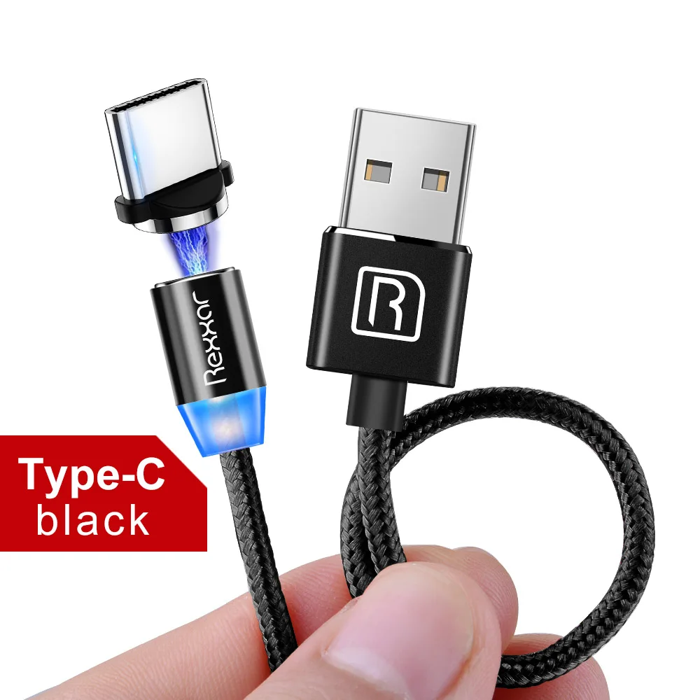 Black Type C Kit Магнитный usb-кабель для быстрой зарядки, кабель USB type C, Магнитный зарядный кабель Micro usb, кабель для мобильного телефона, usb-шнур для iphone, samsung - Цвет: Black Type C Kit