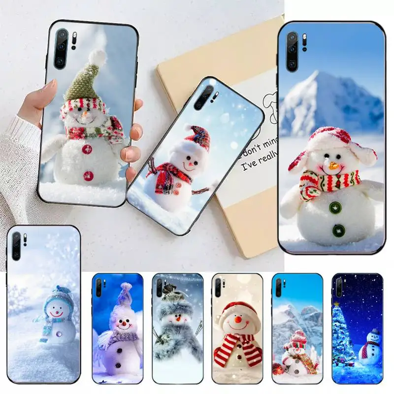 

Winter christmas snow tree snowman Phone Case For Huawei honor Mate 10 20 30 40 i 9 8 pro x Lite P smart 2019 Y5 2018 nova 5t