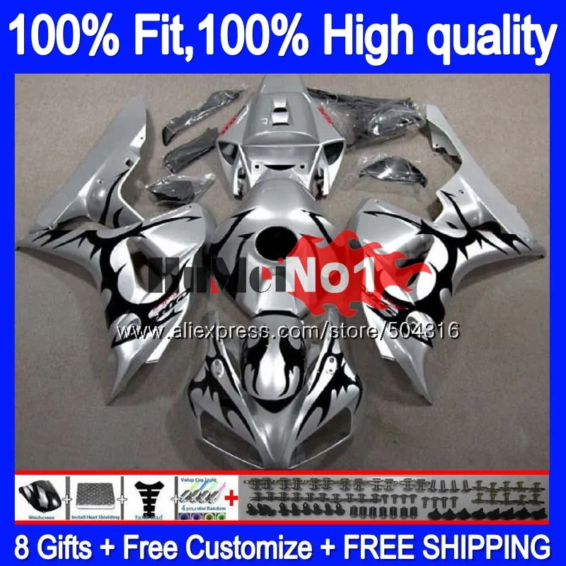 

100%Fit Injection For HONDA CBR 1000 RR CBR 1000RR 1000CC 50MC.8 CBR1000 RR CBR1000RR 2006 2007 06 07 OEM Silver grey Fairings