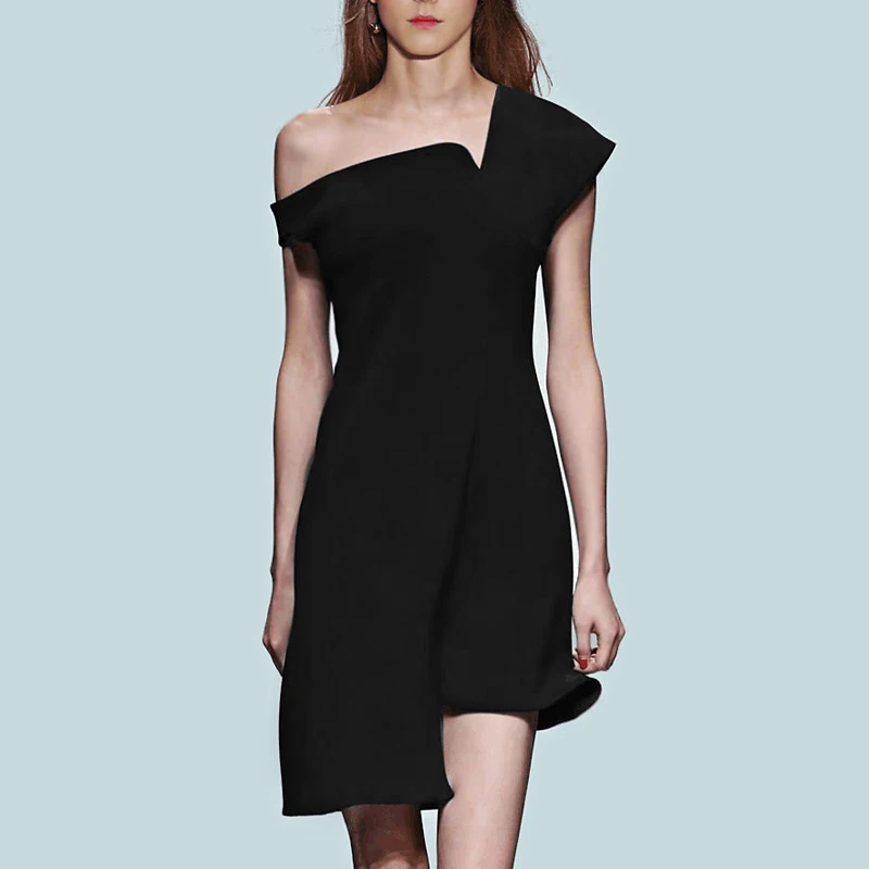 INDRESSME женское облегающее вечернее платье Asmmetrical женское платье на одно плечо Vestidos Новая мода