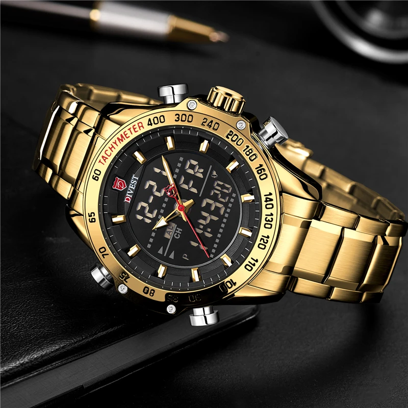 Часы наручные DIVEST Мужские кварцевые оригинальные брендовые Роскошные модные