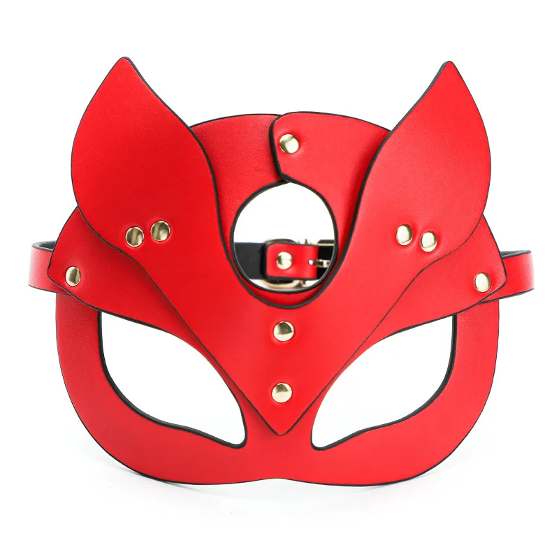 

Porn Sex Cat Women Mask and Collar Cosplay Leather Face Cat Mask Halloween Masquerade Party Mask Erotic Masks Sex Toys