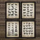 Постеры с изображением птицы, свиньи, овцы и лошади