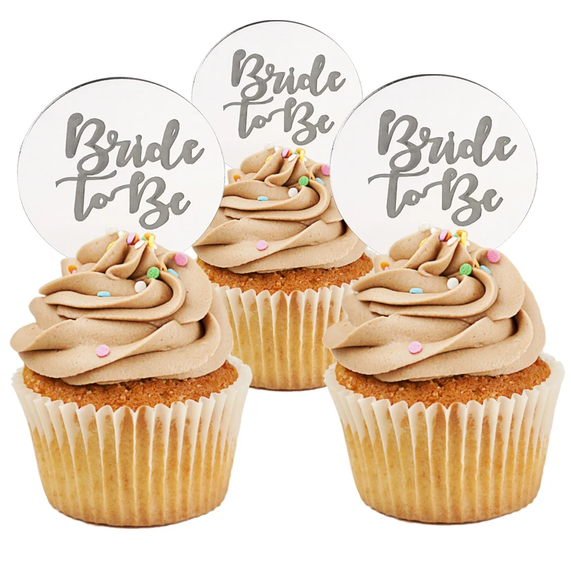 

10 pcs Acrylic 5cm "Bride To Be" Cupcake Topper Chocolate Fondant Cake Decorating Tools