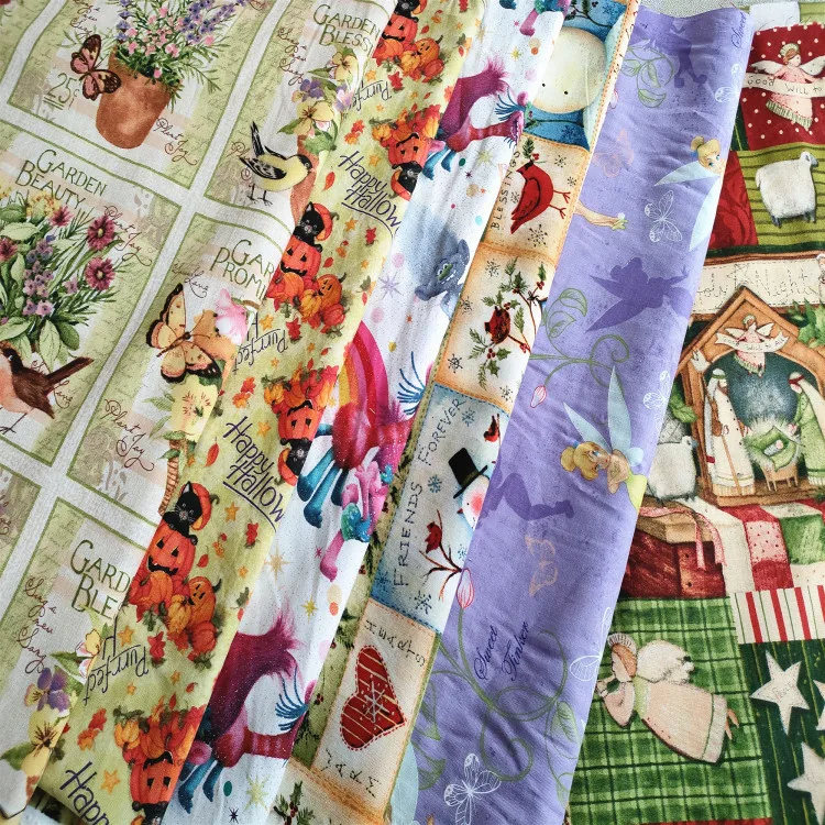 50*110 см хлопок пастырской Стиль с героями мультфильмов принтом в виде подсолнухов