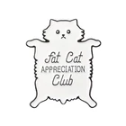 Эмалированная брошь с избыточным рисунком кота, белого цвета