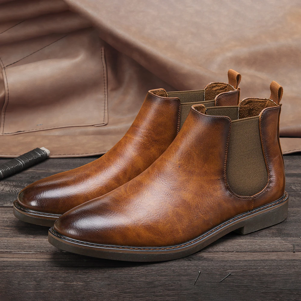 

40-46 boots men brand 2020 fashion comfortable leather boots #KD5236