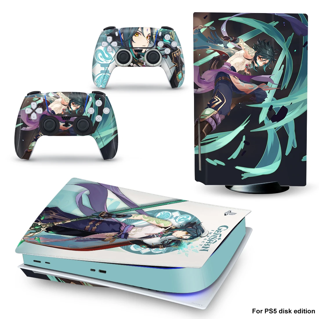 

Стильная наклейка Genshin2 для консоли Playstation 5 и 2 контроллера