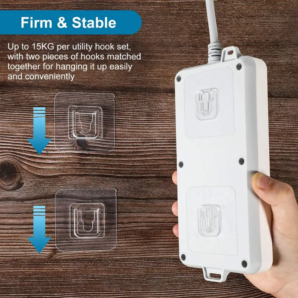 

5/10/50Pairs Double-Sided Adhesive Wall Hook Up Strong Transparent Hooks Suction Cup Strong Load-bearing Waterproof Reusable