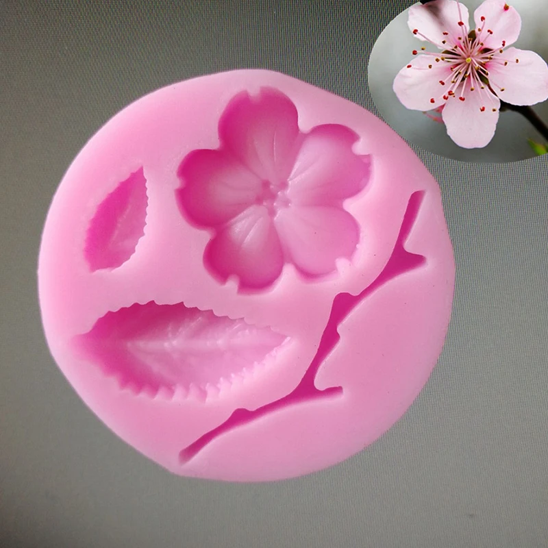 

1PC Candy Mould Peach Blossom Shape Fondant Molds Cake Stencils Kitchen DIY Tools Random Color