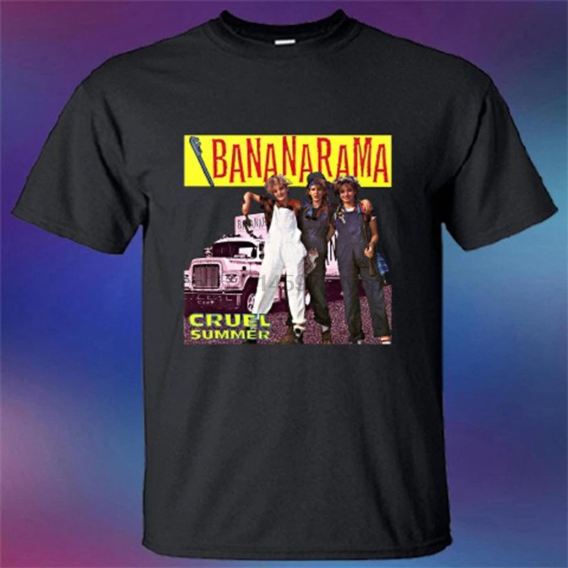 Создать рубашки для мужчин и вырез лодочкой Новый Bananarama Cruel летний короткий Топ