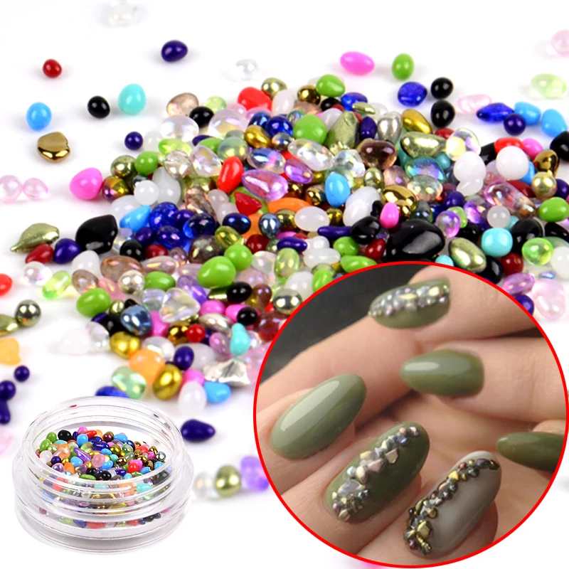 

Mixed Color Chameleon Stone Small Irregular Beads Rhinestone Manicure 3D Nail Art Decoration In Bottle Accessories