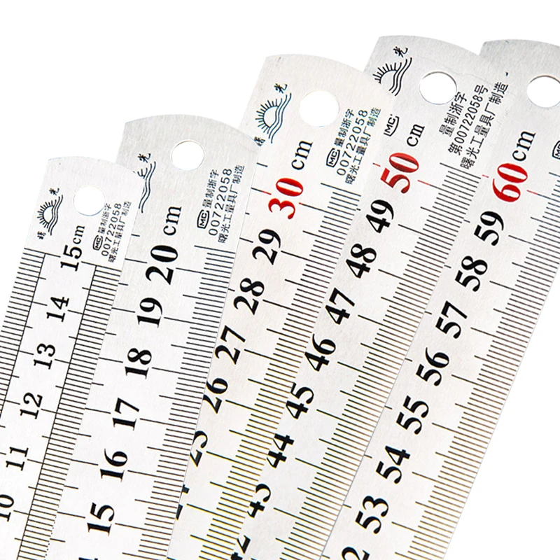 

Double Sided thickening Stainless Steel Straight Ruler Metal Scale Precision Measuring Hand Tool Stationery Drafting Accessory