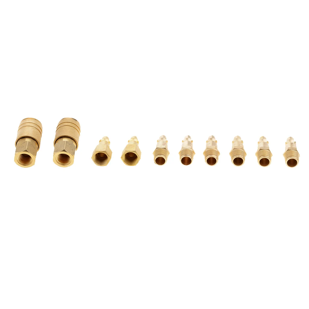 

10 Pieces 1/4'' Air Hose Line Fittings Compressor Construction Coupler Plug