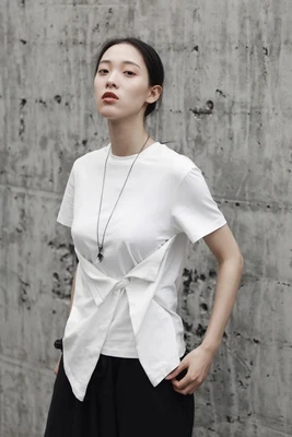 Футболка с коротким рукавом и складками|Футболки| |