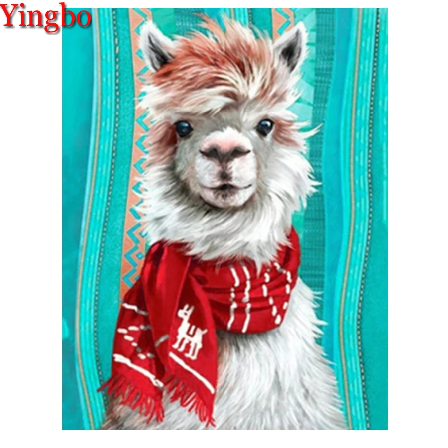 

5D Diamond Painting Cute Alpaca Picture Full Square Drill DIY Diamond Embroidery Mosaic sale Animals Christmas Gift Rhinestone