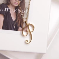cursive english letter p name sign fashion lucky monogram pendant necklace alphabet initial mother friend family gift jewelry