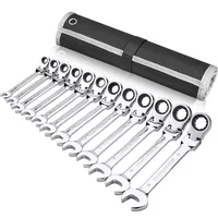 Flexible Ratcheting Combination Wrench Set,Key Wrench Ratchet Spanner Metric Hand Tool Sets,Car Repair Tools with Carrying Bag 2