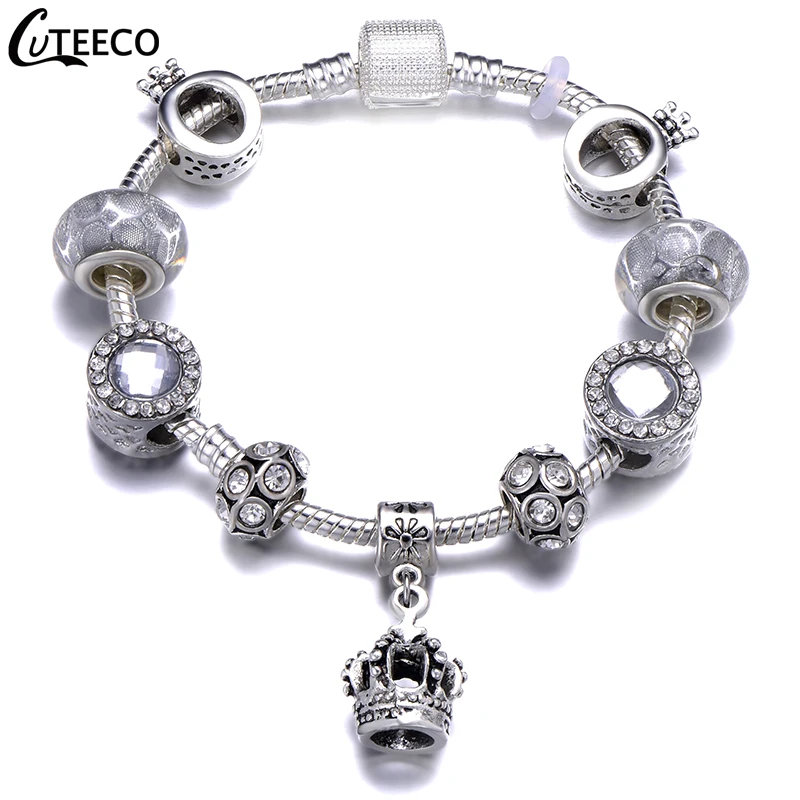 CUTEECO классический кулон в виде короны женские очаровательные браслеты