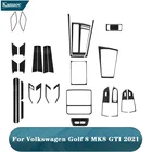 Черные автомобильные наклейки, отделка крышки из углеродного волокна, различные детали для Volkswagen VW Golf 8 MK8 GTI 2021, автомобильные аксессуары