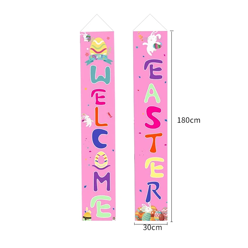 

2020 Happy Easter Banner Porch Door Hanging Flags Easter Decorations for Home Outdoor Holiday Easter Party Supplies Kids Gift