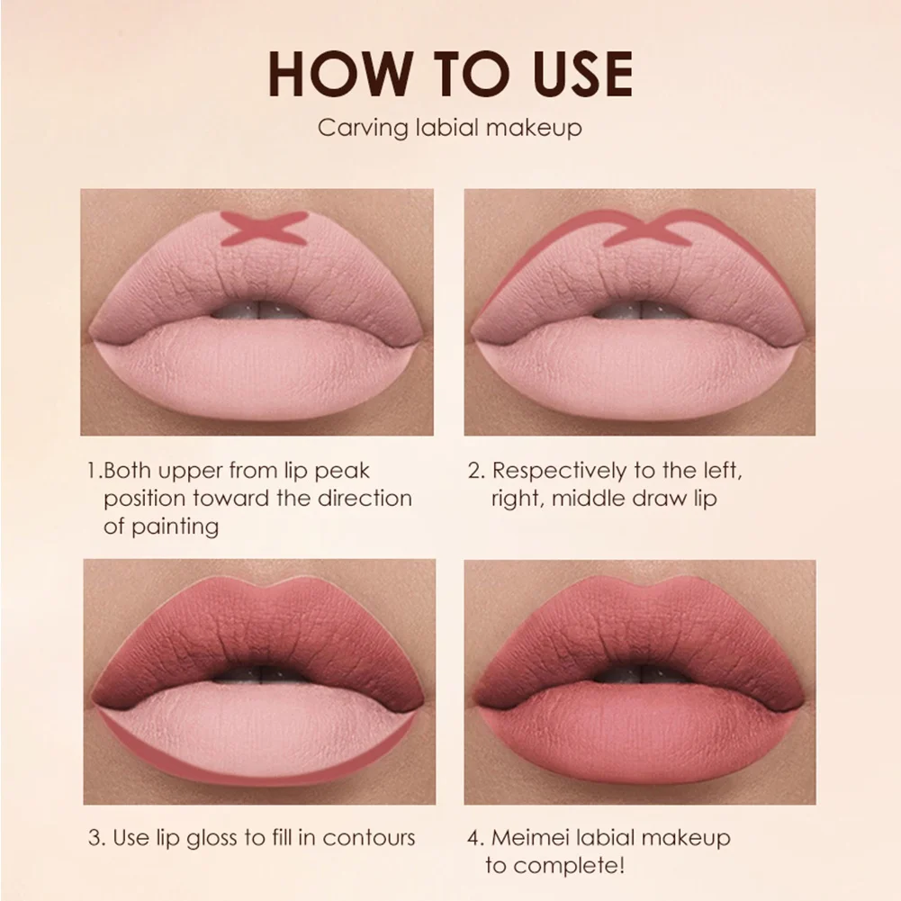 

12pcs Matte Lipstick Makeup Kit Nude Lip Glaze Smooth Lip Liner Waterproof Long Lasting Lips Color Gloss Make Up Set Skin Care