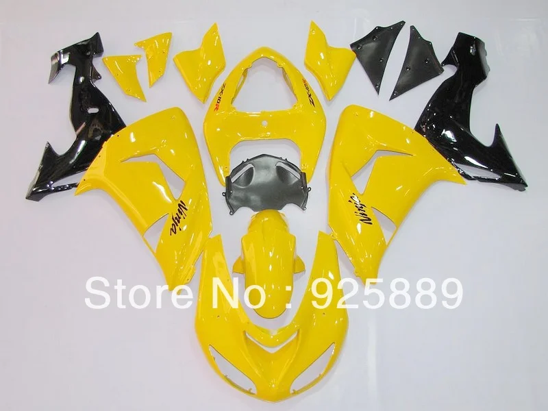 

Free Shipping Yellow Blakc Body For KAWASAKI ZX10R 06 07 ZX 10R 06-07 ZX-10R 2006 2007 2006-2007 ABS Fairing Kit Y563
