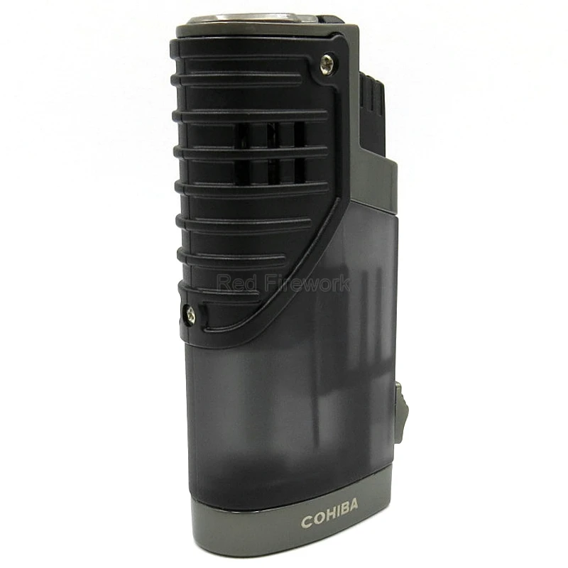 Абсолютно новые зажигалки COHIBA, классические, портативные, ветрозащитные, тройные, 3 пламени, сигареты, сигары, зажигалка с сигарой, удар, подарочная коробка