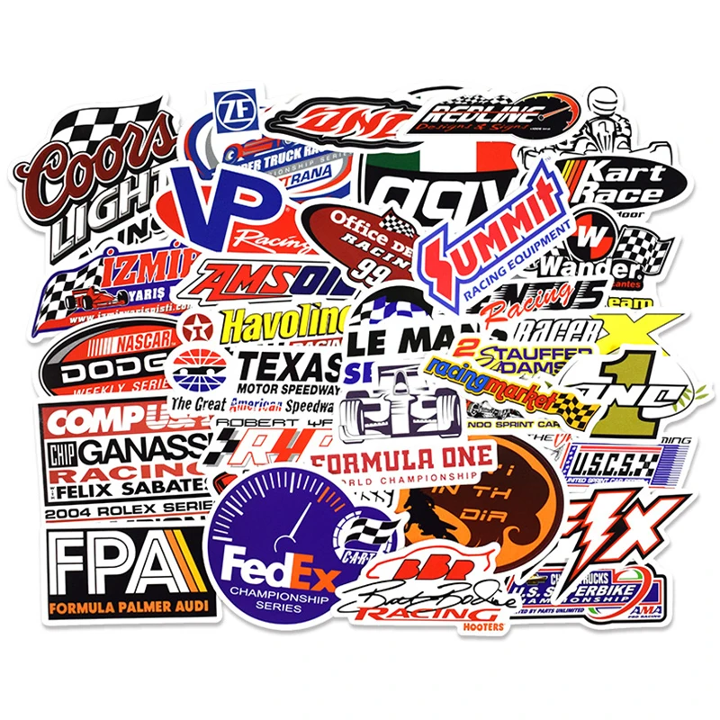 50 шт. наклейки для гоночного автомобиля компьютера Стайлинг стикер скейтборда
