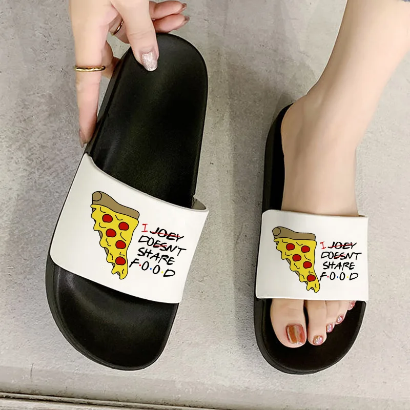 

Pizza Printed Ulzzang Harajuku Female Beach Shoes Slippers Ladies Flip Flops slippers for women zapatillas mujer