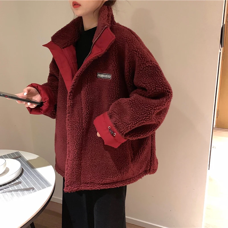 

HWLZLTZHT Winter Warm Parkas Women Coat Oversized Jacket Double-Sided Women Elegant Thick Cotton Jackets Luxury Female Outfit