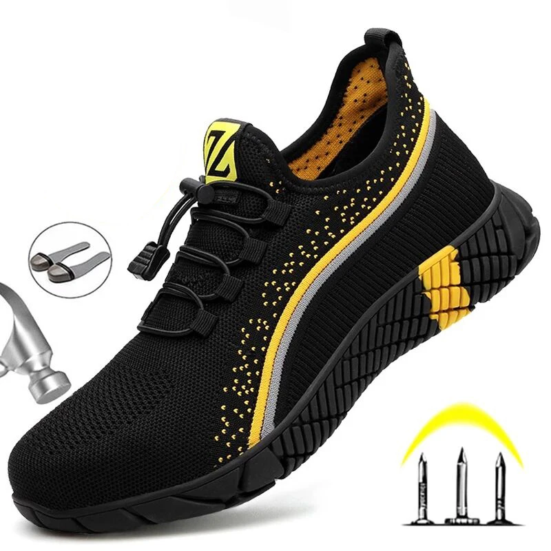 

Breathable Safety Shoes Men Work Safety Boots Steel Toe Shoes Puncture-proof Men's Boots Work Sneakers Indestructible Shoes 46