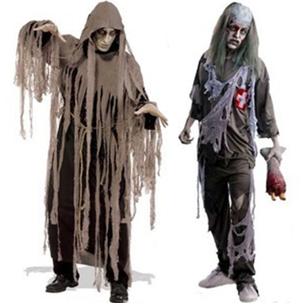 Adults Halloween Complete Zombie+Mask Fancy Dress Horror Costume Mens Cosplay Outfits Party Mens Fancy Dress Costume