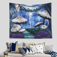 psychedelic mushroom printed tapestry decor dorm background wall cartoon animal tapestry decorative kids room christmas tapestry