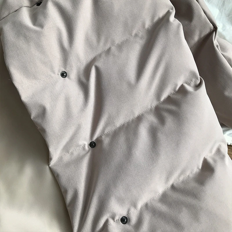 Женское длинное хлопковое пальто свободное теплое из плотного хлопка модель H00366