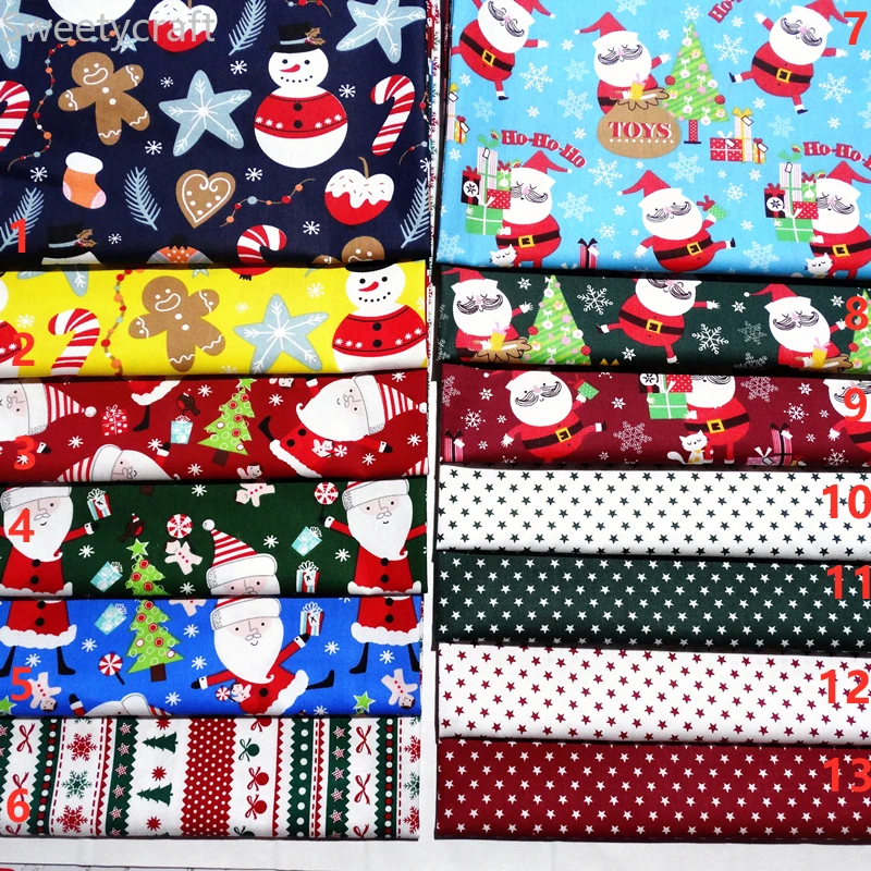 

160cm X10 Meters Cotton Twill Fabric By the Meter Christmas Printed For DIY Sewing Baby Dress Bedding Patchwork Needlework 2021
