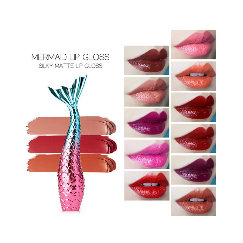 20 цветов жидкокристаллический светящийся блеск для губ Русалка лазерный