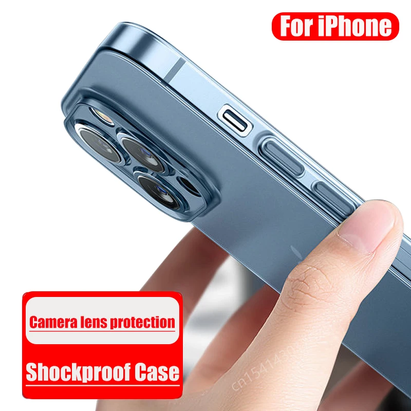 

Luxury Clear Case For iPhone 13 Pro 12 Mini 11 XS Max Shockproof Silicone Case 6 7 8 Plus XR X SE 2020 6 S Back Cover Lens Glass
