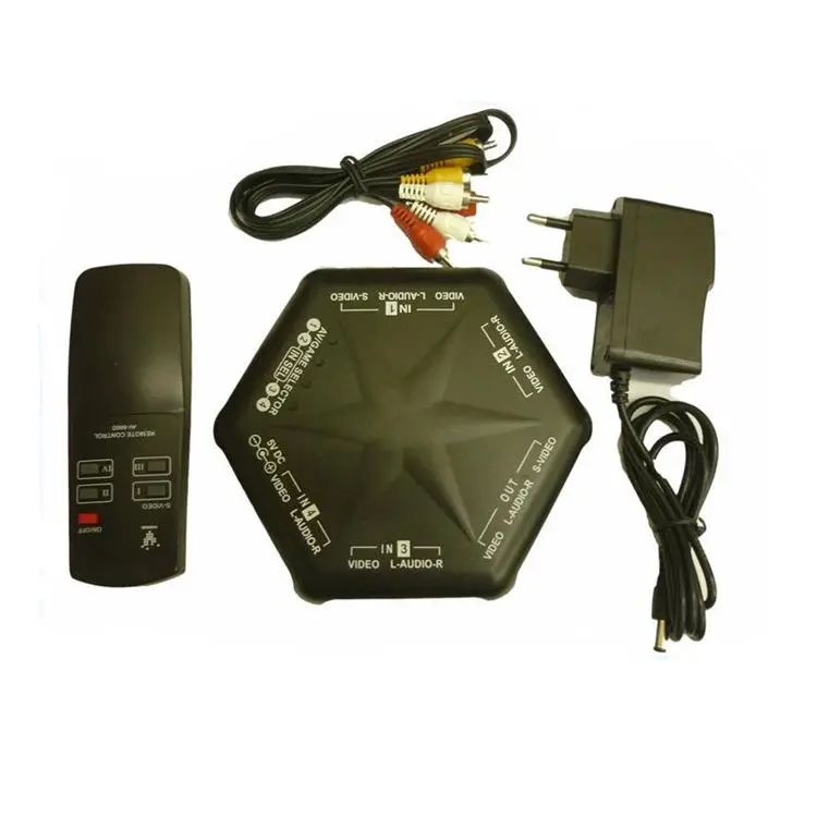 

4 Way Audio Video Game AV RCA Switch Selector Box Splitter Switcher