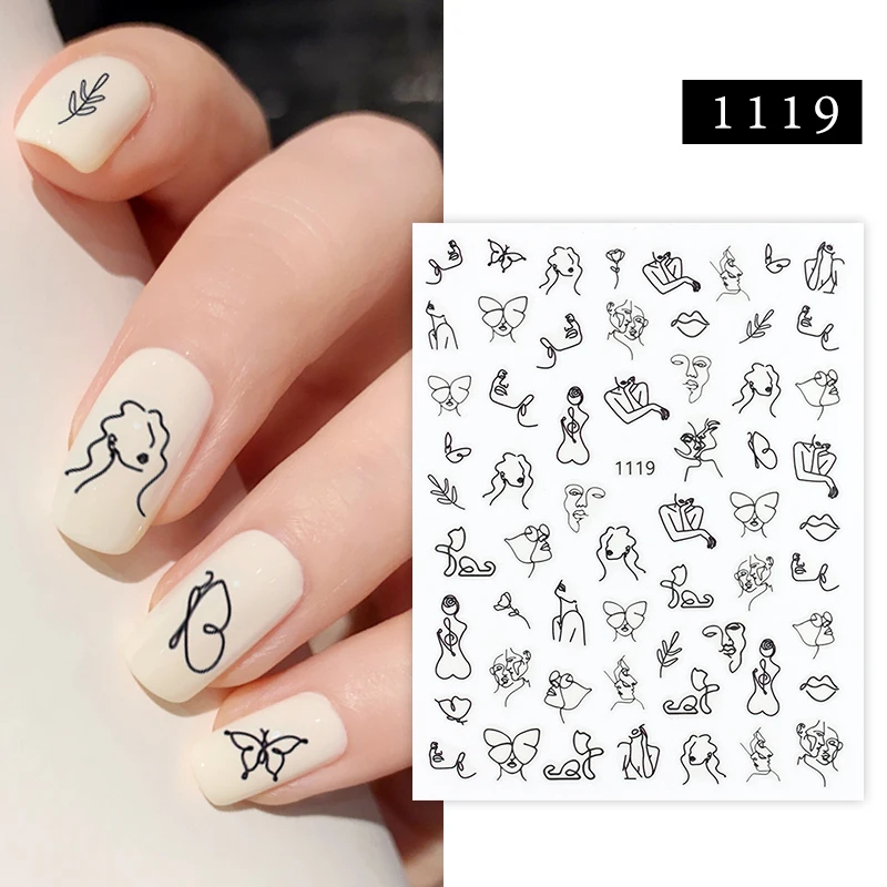 

New Year Nail Sticker Simple Design Decor Stickers for Nails Nail Art Stickers for Christmas Gifts Colorful Nail Sliders for Her