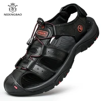 summer leather men sandals big size 38 48 breathable beach sandals male outdoor footwear non slip sneakers for men roman sandals