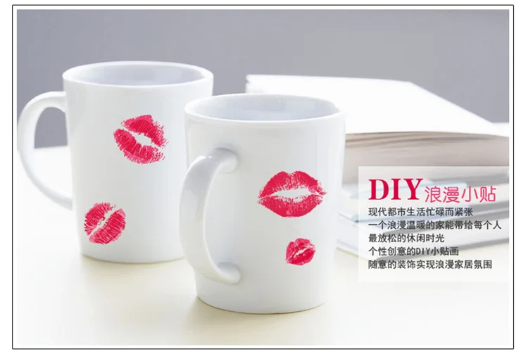 Наклейки на стену с принтом красных губ наклейки для домашнего декора девочек