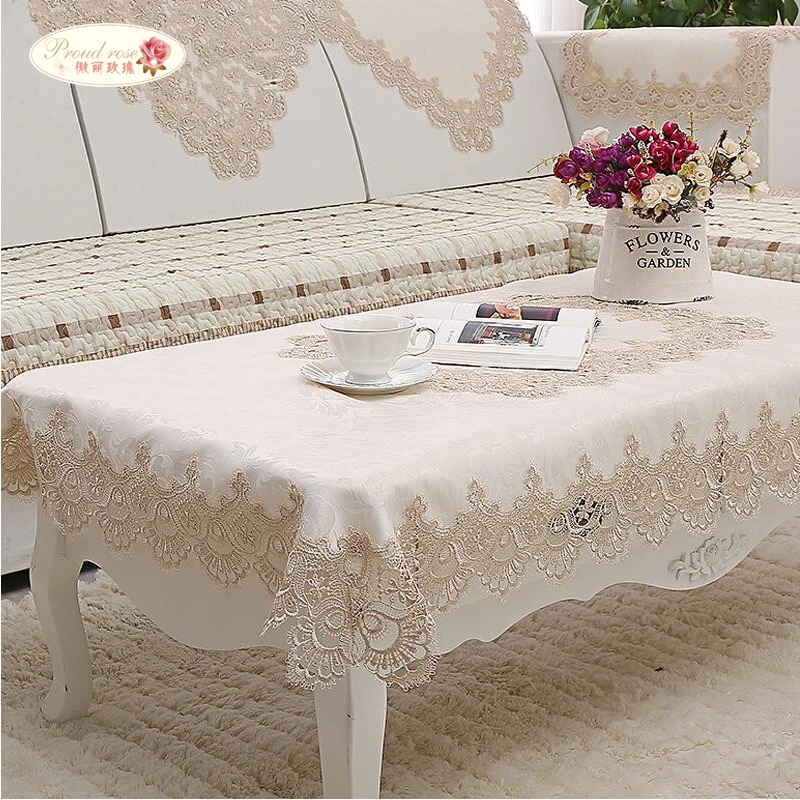 

Proud Rose European Lace Tablecloth Rectangular Modern Wedding Decoration Table Cloth High-grade Jacquard Round Table Cover