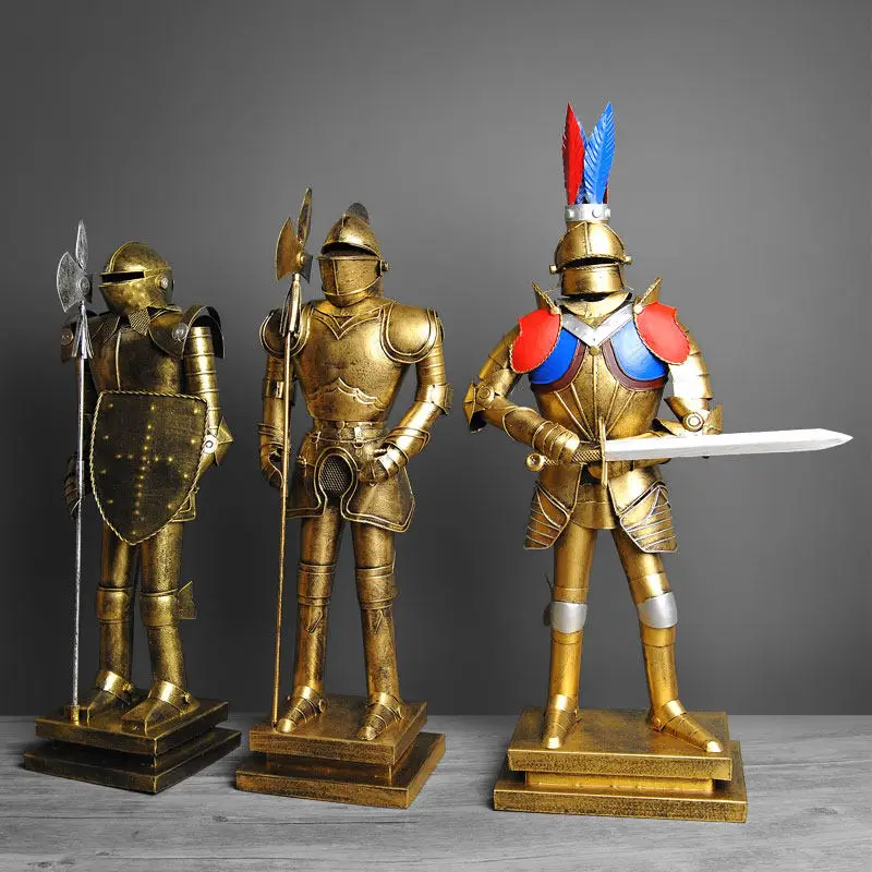 Европейская средневековая римская Броня модель солдата винтажные жестяные