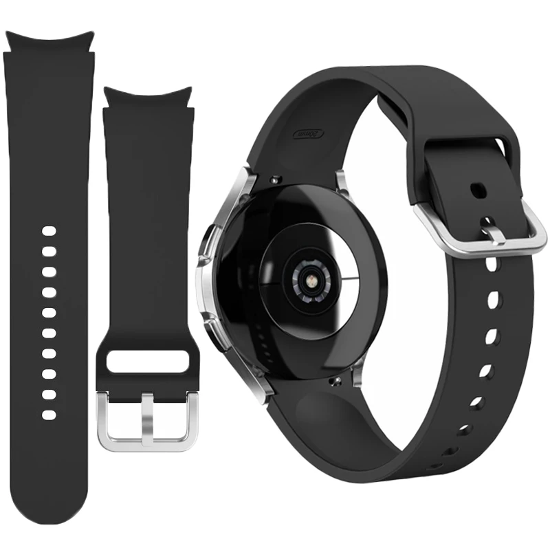 

For Samsung Galaxy Watch 4 44mm 40mm Silicone Watch Strap Bracelet Eco-friendly Silicone 20mm Watch Band Men's Wristwatch Strap