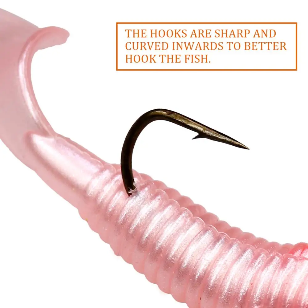 17pcs/lot Soft Fishing Lures Set with Jig Head Hooks 4.7g 7g Artificial Worms Plastic Bait Grub Kit | Спорт и развлечения